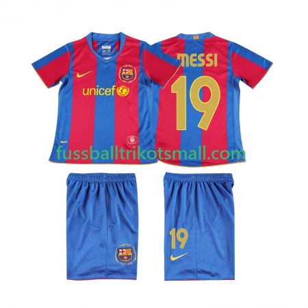 Fußballtrikots FC Barcelona Lionel Messi 19 2007 2008 Retro Kinder Kurzarm Heimtrikotsatz kaufen
